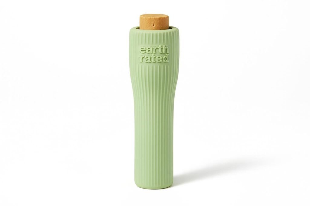 Earth Rated Enrichment Dog Toy, ribbed orange rubber treat holder for dachshunds, dishwasher and freezer safe for calm enrichment play