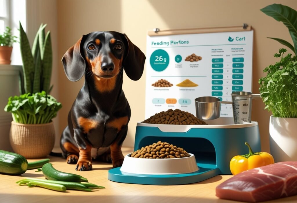 feeding dachshund