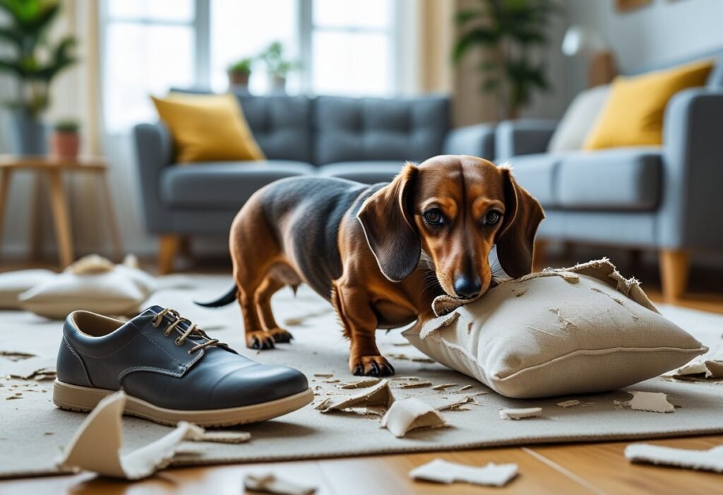 dachshund chewing
