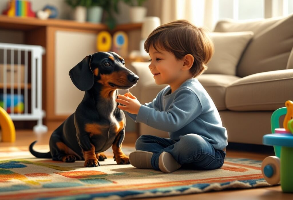 dachshunds and children