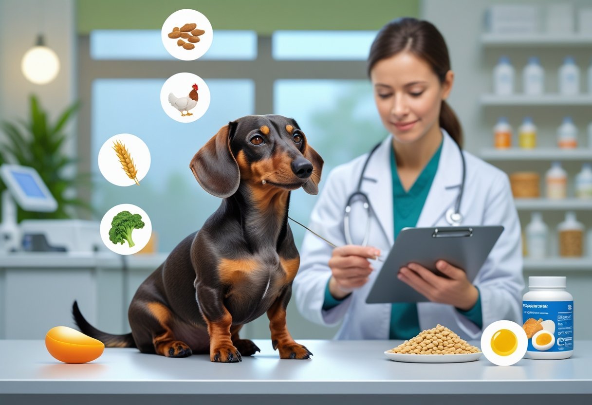 Veterinarian advising on dog nutrition and diet options