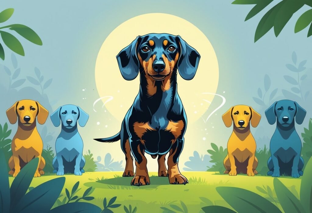 Happy and attractive dachshund