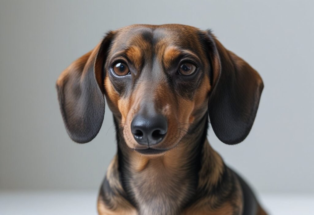 Close up for a Calm dachshund