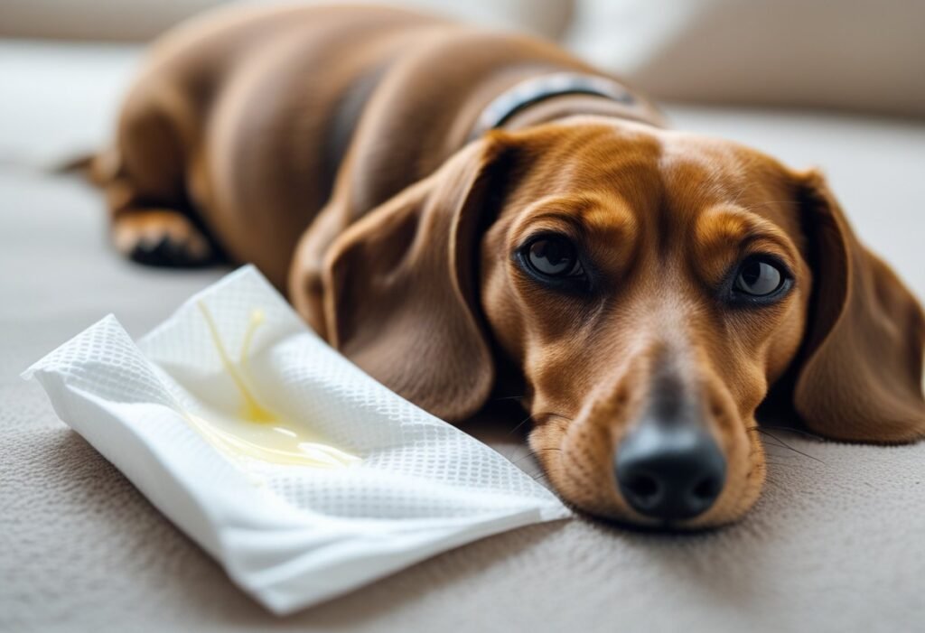 Tissue with mild Dachshund eye discharge, hygiene focus.