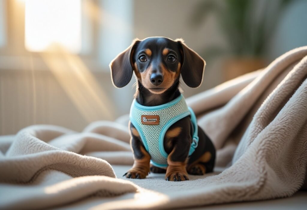 Best harness for Dachshunds with back problems, providing proper support, comfort, and safety during walks.