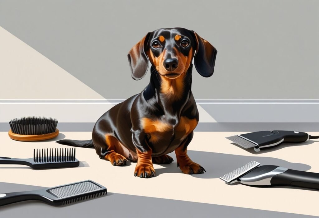A happy dachshund showing results of regular grooming